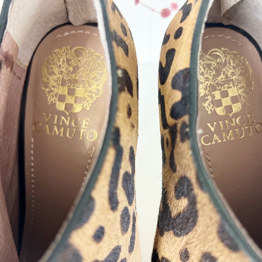 Vince Camuto Women's Jerrell Ankle Boot Bootie Leopard Print Faux Fur Size 7 - Picture 7 of 12